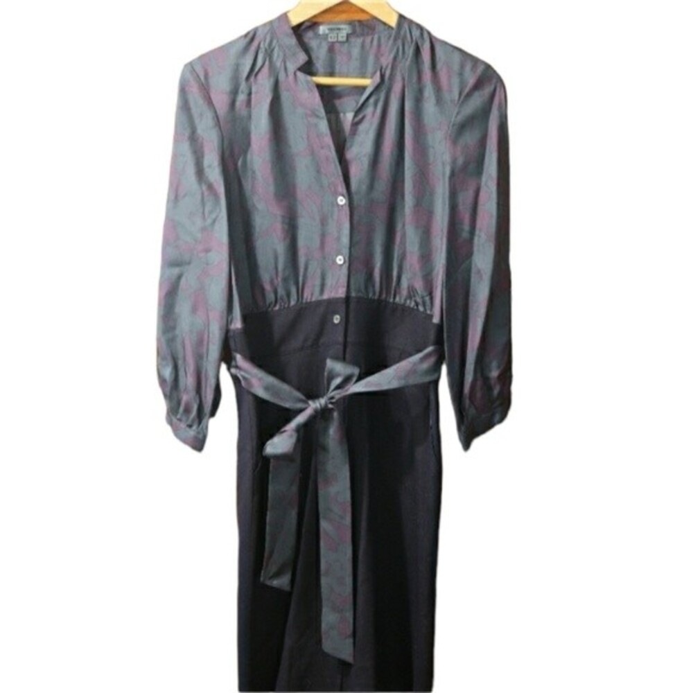 Premise Silk Wool Shirt Dress with Belted Tie Classic Chic Versatile 12